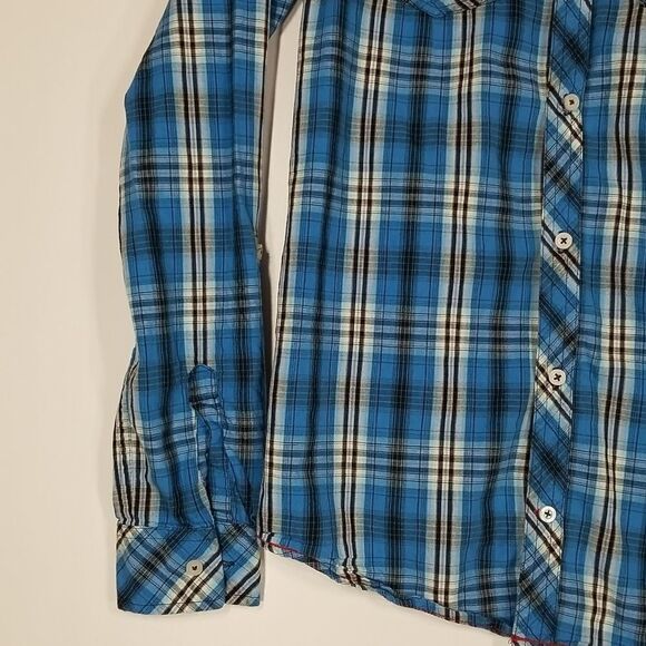 Silver Jeans Button Up Boys Youth Long Sleeve Shirt Extra Large 100% Cotton - Picture 4 of 11